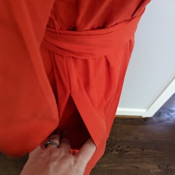 Women's Soft Surroundings Orange Petite Medium Wrap Dress Cinch Fall Bohemian - Picture 7 of 10